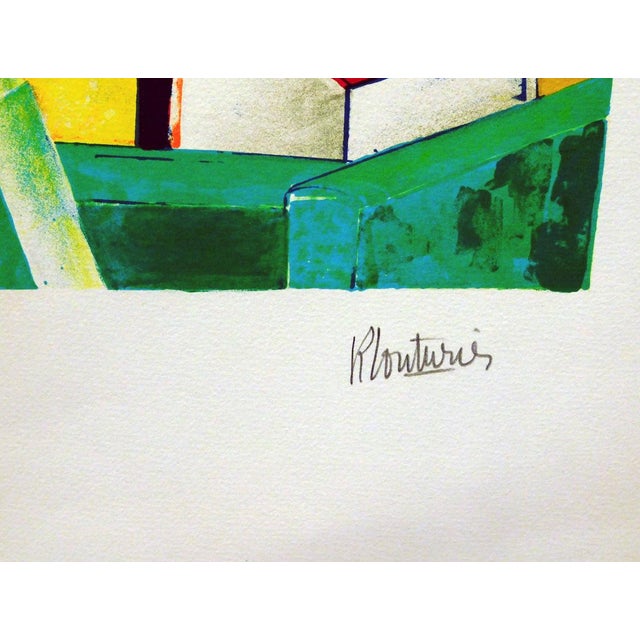 Paper Rene Couturier "Paysage De Mallorca" Hand Signed Lithograph Art For Sale - Image 7 of 7