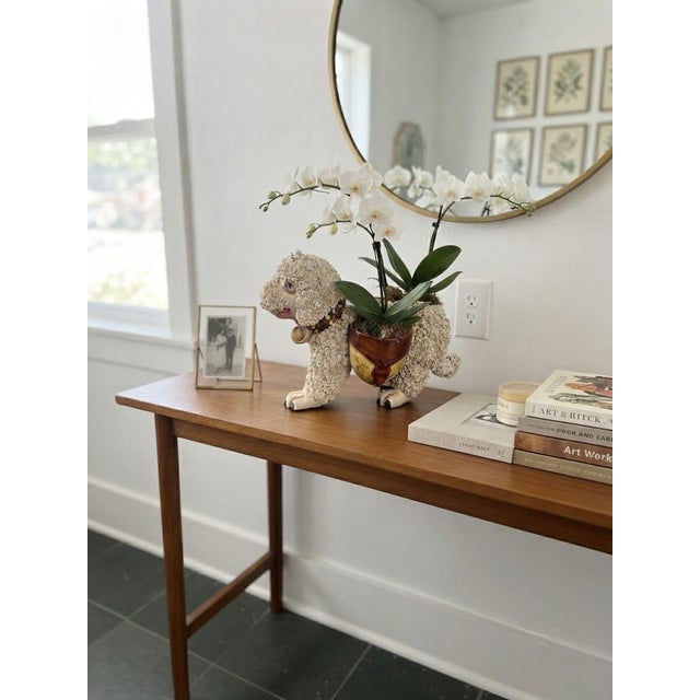 Mid-Century Faience Spaghetti Glaze St. Bernard Planter & Match Holder With Saddlebags For Sale - Image 10 of 12