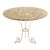 Granite Top Heavy Silvered Wrought Iron Base Round Gueridon Cafe Center Table For Sale