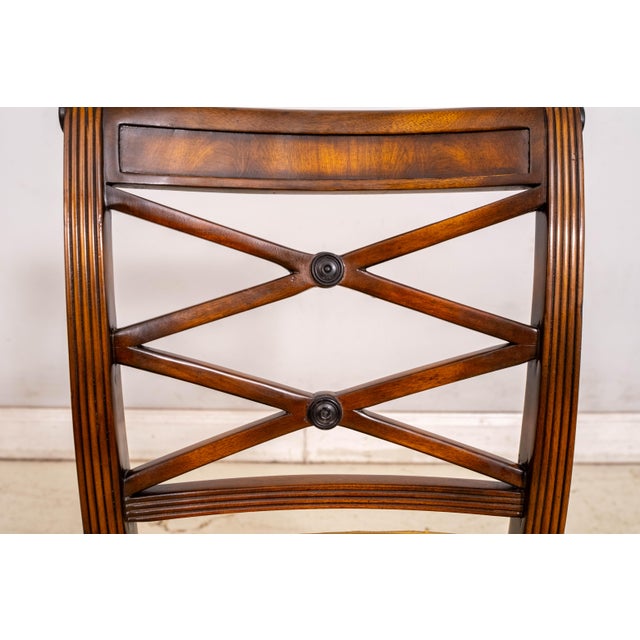 Wood Set of 6 Theodore Alexander Walnut Regency Cane Seat Style Dining Chairs For Sale - Image 7 of 18