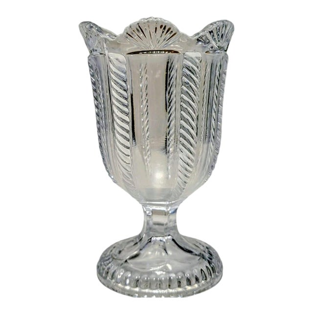 Eapg Boston & Sandwich Glass "Cable" Pattern Spoon Holder (1858) For Sale