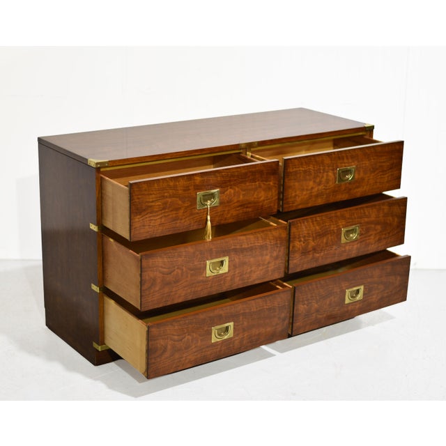 Mid 20th Century Mid Century Campaign Lowboy Dresser Brigade Collection by Drexel Heritage For Sale - Image 5 of 14