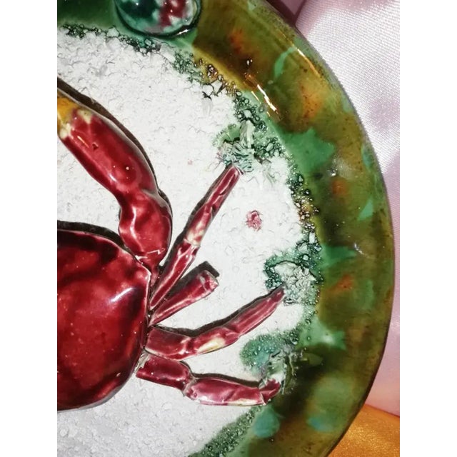 Majolica Decorative Plates with Crab and Lobster, 1940s, Set of 2 For Sale - Image 3 of 14