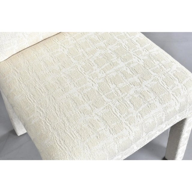 1990s 6 White Upholstered High Back Parsons Dining Chairs For Sale - Image 5 of 17
