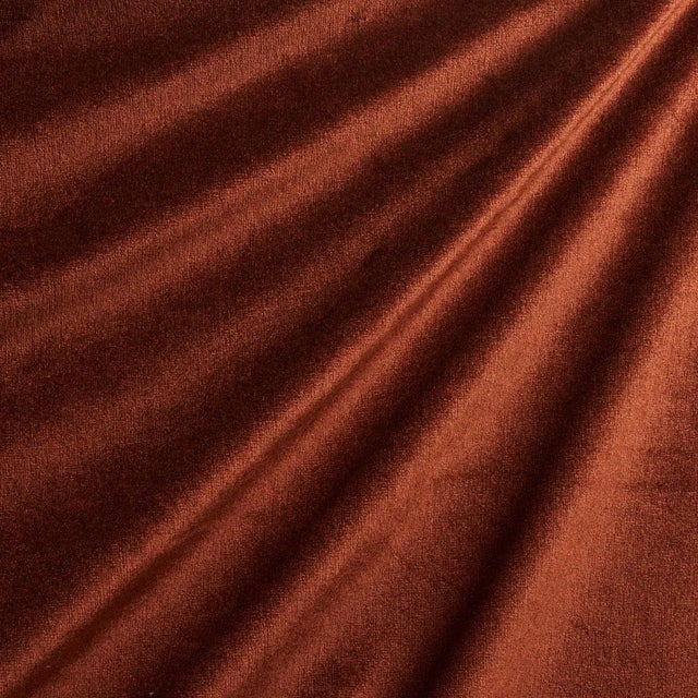 Sample - Schumacher Sumptuous Silk Wool Velvet Fabric in Mahogany For Sale