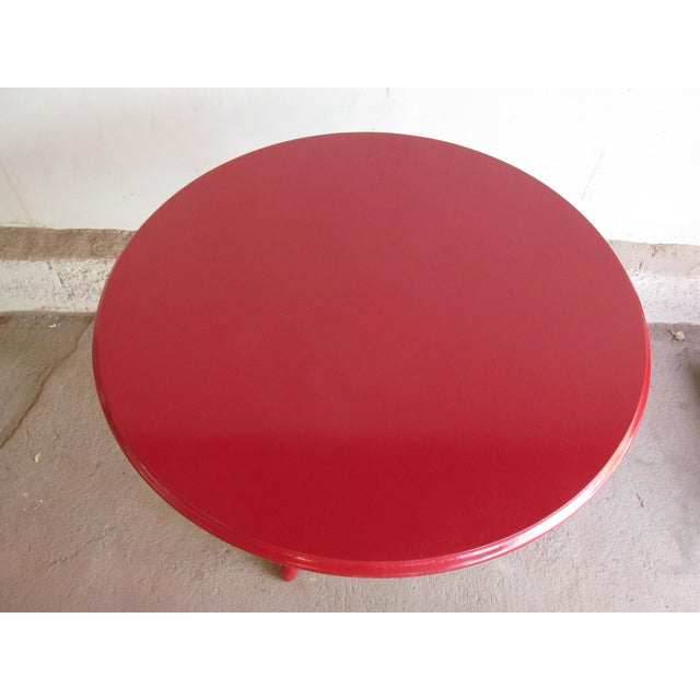 Wood Vintage Painted Regency Style Round Pedestal Table Circa 1930 For Sale - Image 7 of 8