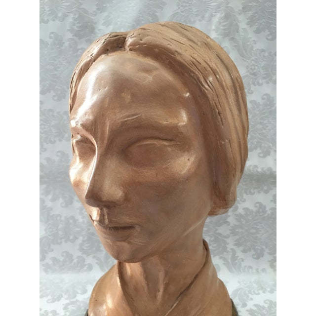 Statue Sculpture in Raw Earth of Woman, 1980s For Sale - Image 10 of 11