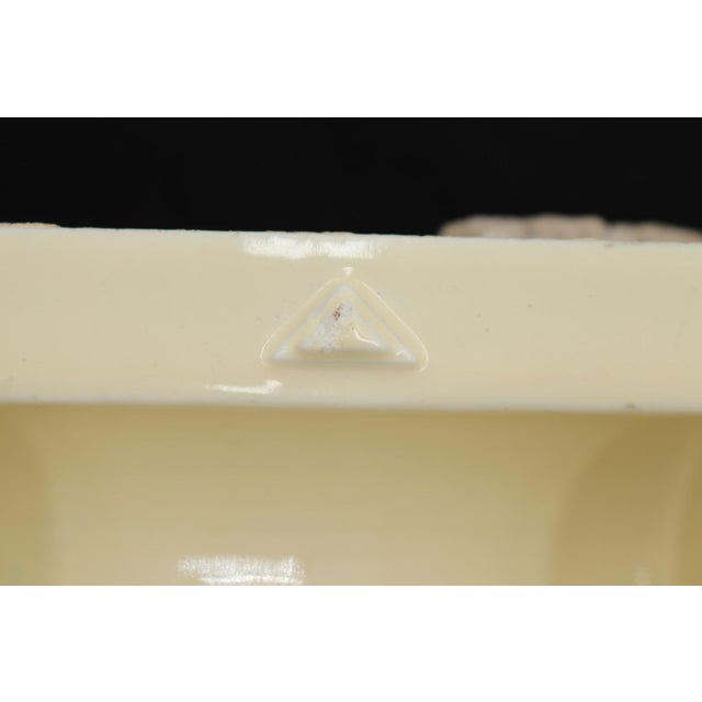 Traditional Vintage Square Yellow Ceramic Recessed Soap Dish For Sale - Image 3 of 8