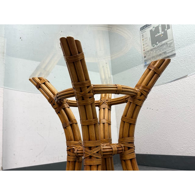 Late 20th Century Vintage David Francis Bamboo Dining Table For Sale - Image 5 of 12