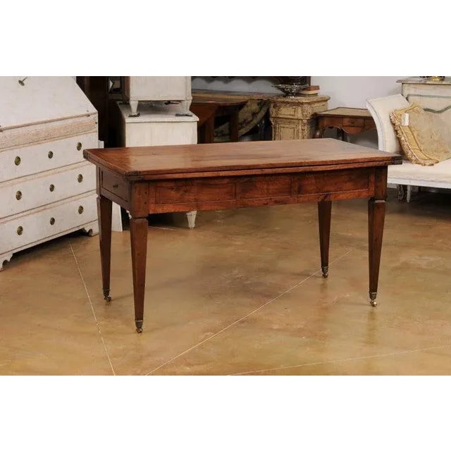 19th Century French Directoire Style Walnut Table with Folding Top, Tapered Legs For Sale In Atlanta - Image 6 of 13