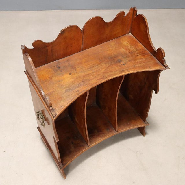 Wood Small Portable Walnut Bookcase For Sale - Image 7 of 9
