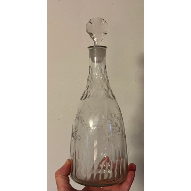 Antique 18th century Anglo Irish cut crystal wine decanter with original stopper. Profusely cut with pleasing garlands....