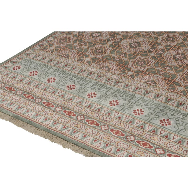 2010s Rug & Kilim’s Classic Style Rug in Gold, Red and Blue Geometric Pattern For Sale - Image 5 of 7