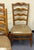 French Country Ethan Allen Ladderback Leather Upholstered Dining Chairs - Set of 4 For Sale - Image 3 of 12
