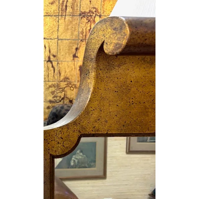 Mid Century Gilt Wood Mirror, Signed For Sale - Image 4 of 7