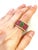 Bochic “Orient” African Ruby & Topaz Vintage Band Ring Set In 18 K Gold & Silver Natural African Rubies - 1 Carat (No...