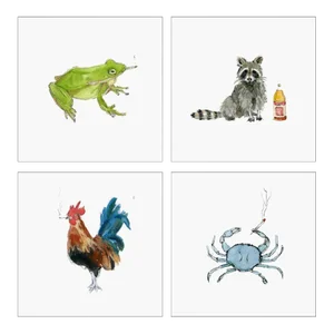 "Party Animals" Lia Burke Libaire Still Life Giclee Prints - Set of 4