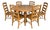 7 Piece Solid Pine Farmhouse Style Round Dining Set For Sale