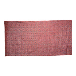 20th Century Large Silk Burnt Red Sarong Tapestry Shawl For Sale