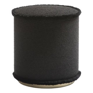 Il Pouf in Bouclè Black by Lo Decor For Sale