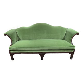 1960s Velvet Camelback Sofa of the James River Collection by Hickory Chair For Sale