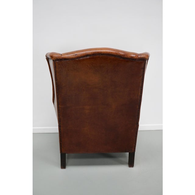 Vintage Dutch Cognac Colored Leather Club Chair For Sale - Image 15 of 18