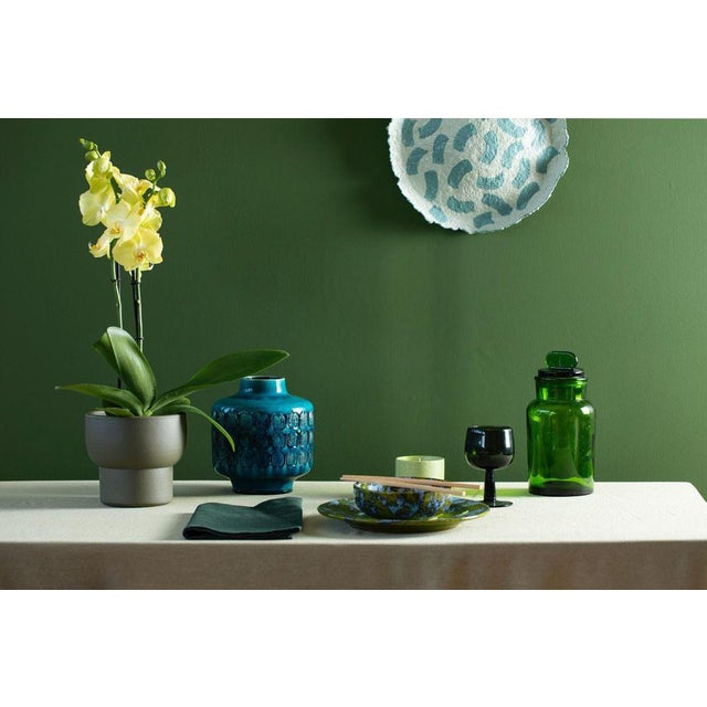 Vintage Turquoise Ceramic Vase, 1970, in Good conditions.