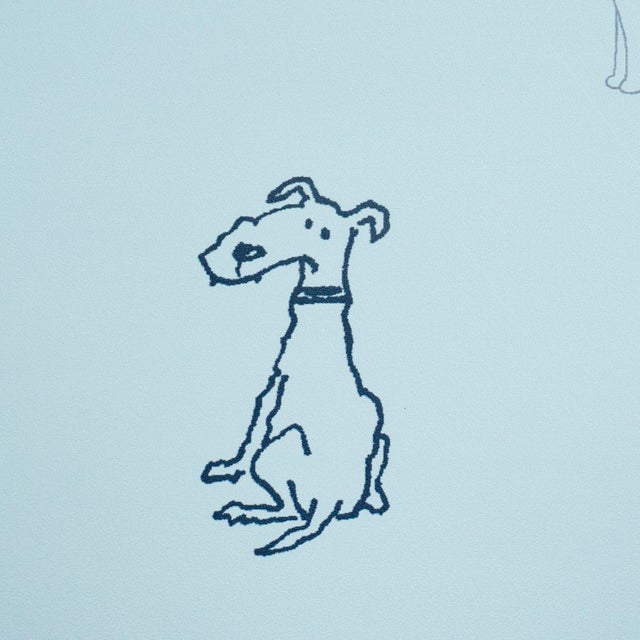 Not Yet Made - Made To Order SAMPLE - Schumacher x The New Yorker Good Dogs Everywhere Peel & Stick Wallpaper In Sky & Navy Blue For Sale - Image 5 of 7