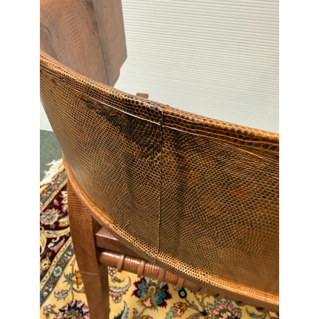 Animal Skin Lizard Wrapped Klismos Dining Chairs, Pair For Sale - Image 7 of 12