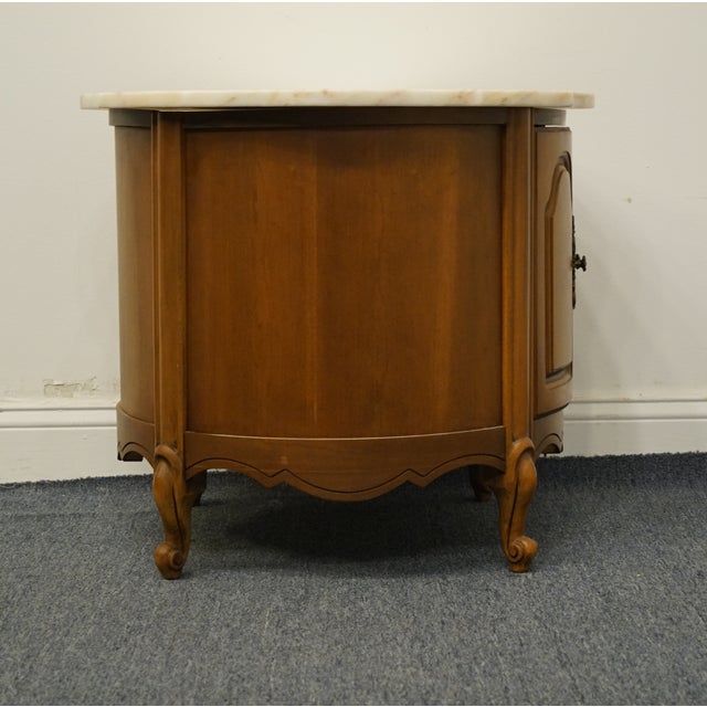 Vintage French Country Broyhill Furniture Storage Round End Table