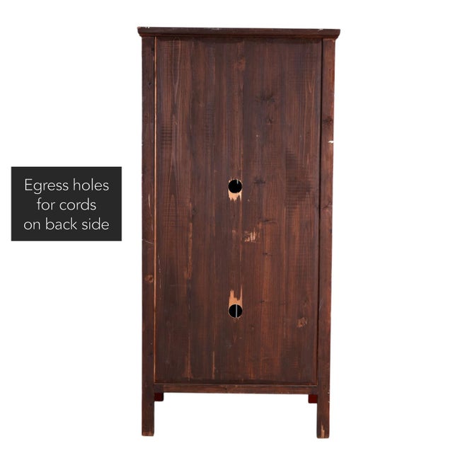 Red Ornately Carved Asian Modern Red Lacquer Gilt Gold Armoire With Brass Hardware For Sale - Image 8 of 14