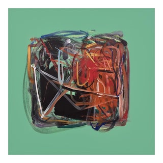 Contemporary Abstract Acrylic on Canvas Painting “Vert 2” by Frédéric Prat For Sale