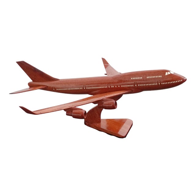 Model of Boeing 747 Figurine in Wood, 2000s For Sale