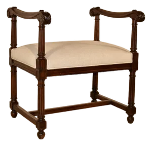 19th Century French Walnut Bench With Arms
