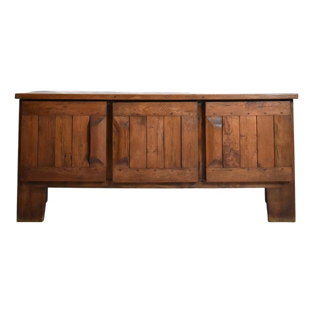 Vintage Brutalist Oak Sideboard, 1950s For Sale