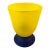 Yellow Blue Base Art Glass Cup,by Tingsgården in Eskilstuna Sweden For Sale