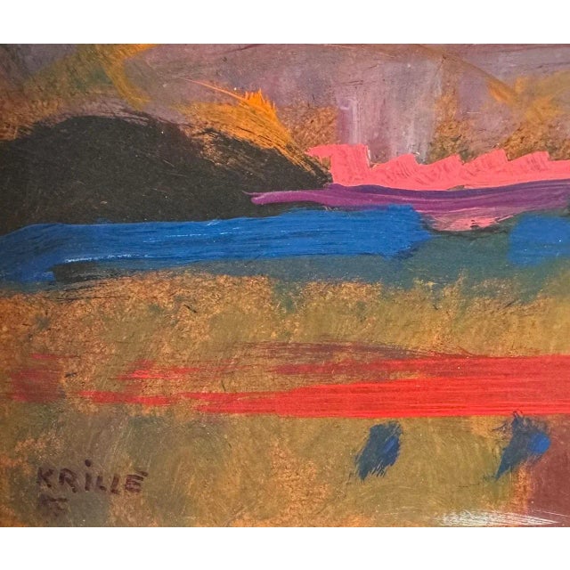 Jean Krillé, Landscape 99, Oil on Masonite, 1985 For Sale - Image 5 of 11