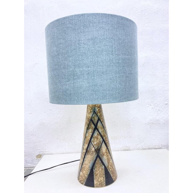 Large Table Lamp with Conical Ceramic Base, 1970s For Sale - Image 9 of 9