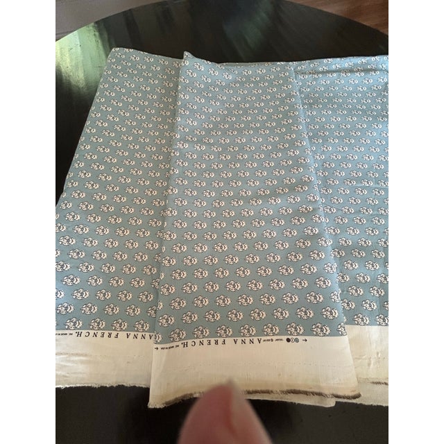 Anna French by Thibaut 8 Yards "Julian" Spa Blue Cotton-Linen Floral Print Fabric For Sale - Image 6 of 6