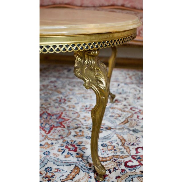 Round Coffee Table with Onyx Top For Sale - Image 3 of 7