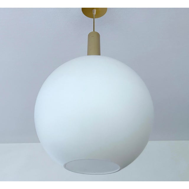 Metal Large Vintage Glass Pendant Light from Doria, 1950s For Sale - Image 7 of 13