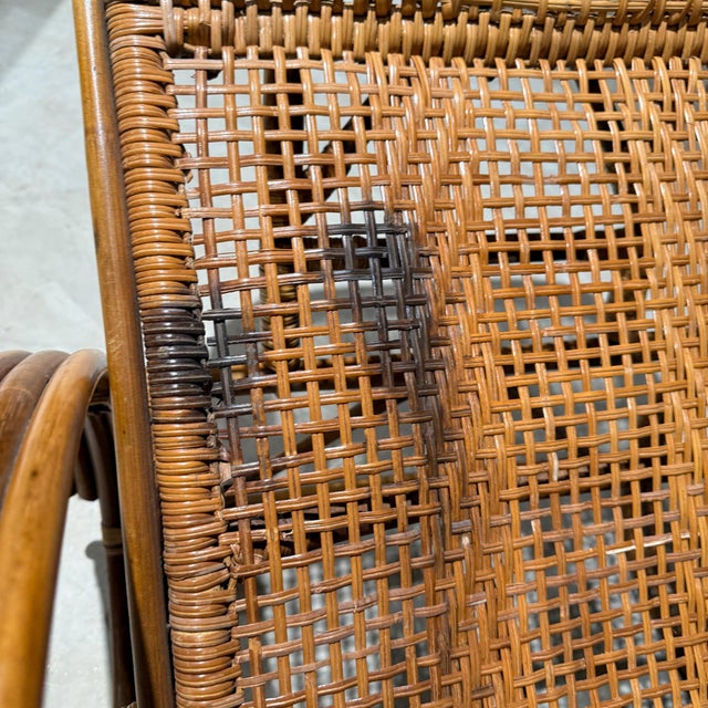 Wood Mid-Century Italian Bamboo & Rattan Reclining Chaise Longue For Sale - Image 7 of 18