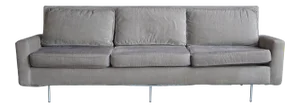 1960s Vintage Gray Knoll Sofa With Chrome Base