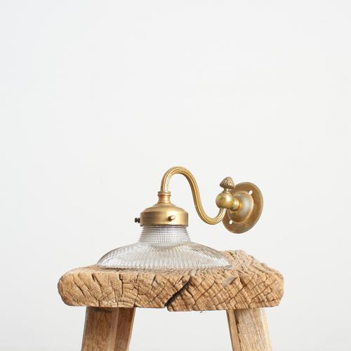 Antique Reclaimed Glass Wall Light from Holophane, 1950s For Sale - Image 4 of 10