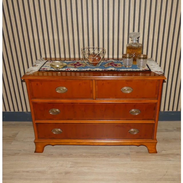 English Yew Chest of Drawers with Retractable Doors and Oval Fittings from Heldense For Sale - Image 15 of 17