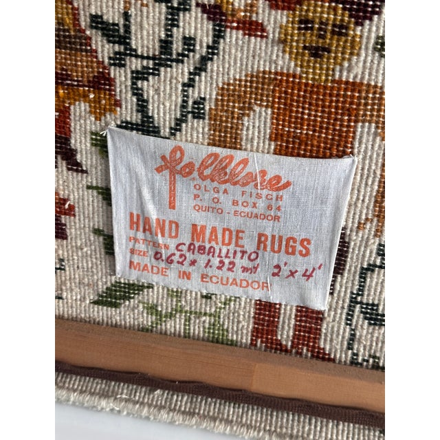 Mid-Century Olga Fisch Wool Tapestry Rug on Frame for Hanging For Sale In Sacramento - Image 6 of 12