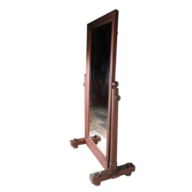 Arts and Crafts Style Full Length Cheval Dressing Mirror For Sale - Image 9 of 13