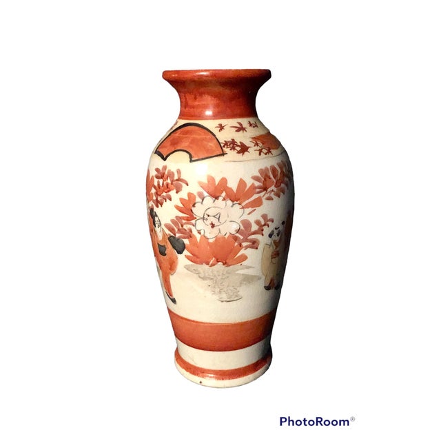 Brick Red Late 19th Century Miniature Japanese Painted Vase For Sale - Image 8 of 8