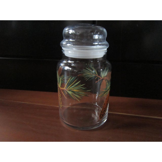 Mid-Century Modern Libbey Pinecone Glass Apothecary Canister Jar With Lid, Vintage For Sale - Image 3 of 5