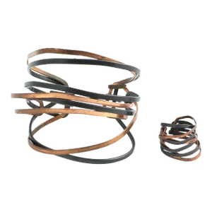 Midzo Multimetal Cuff Bracelet & Ring - 2 Pieces